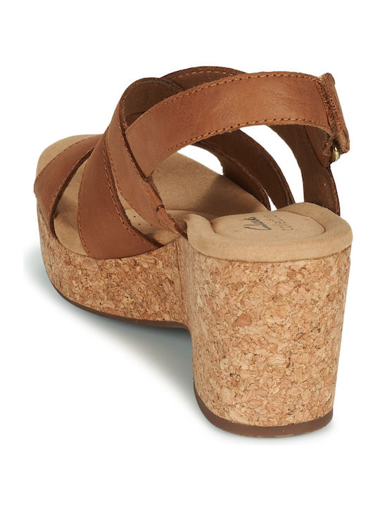 Giselle Beach Wedges Δερμάτινα Πέδιλα Ανατομικά Tan