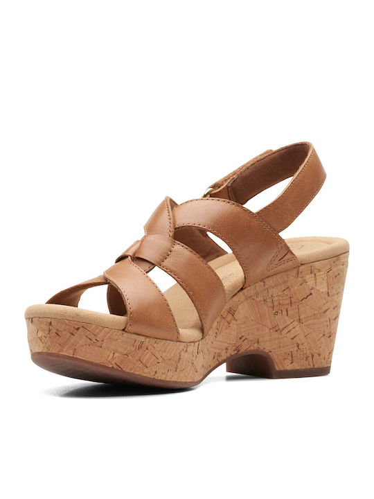 Giselle Beach Wedges Δερμάτινα Πέδιλα Ανατομικά Tan