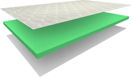 Eco Sleep Топ матрак Waterfoam Единичен Пяна Импрегниран с Алое Вера и Подвижен Калъф 110x200x4см