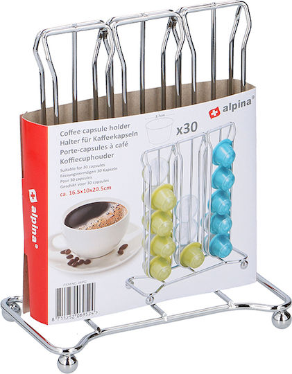 Alpina Appliances Metal Capsule Stand for 30 Pods 6.5x10x20.5cm 06952