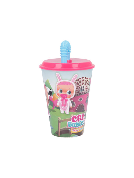 Stor Cry Babies Glass Water made of Plastic with straw 430ml