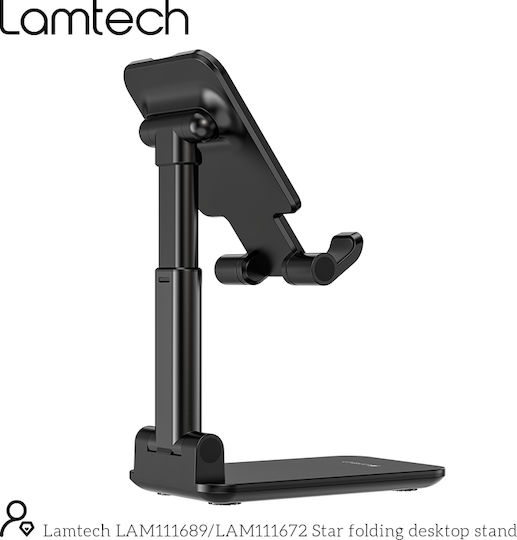 Lamtech 2in1 Folding Tablet Stand Desktop Until 10" Black