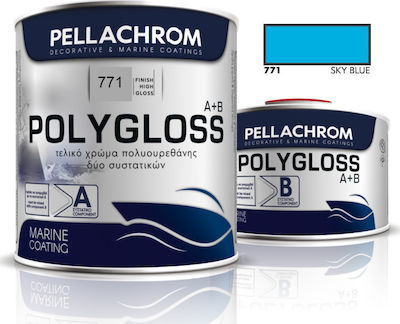 Pellachrom Polygloss A+B 771 Τελικό Χρώμα Πολυουρεθάνης Δύο Συστατικών 0.75lt Μπλε