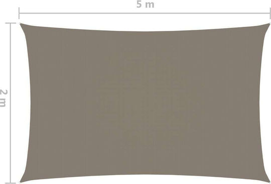 vidaXL Rectangular Umbrela Sail Bej Cu cerc & cu strat PU 2x5m confecționat din țesătură Oxford