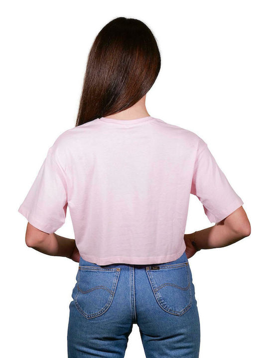 Only Women's Summer Crop Top Cotton Short Sleeve Parfait Pink