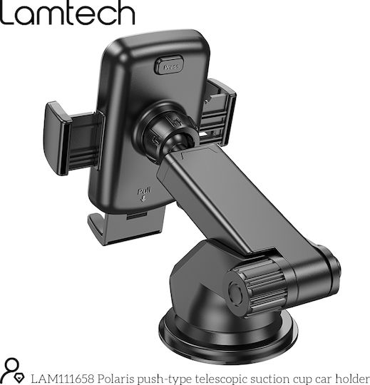 Lamtech Car Mobile Mount with Adjustable Hooks Black