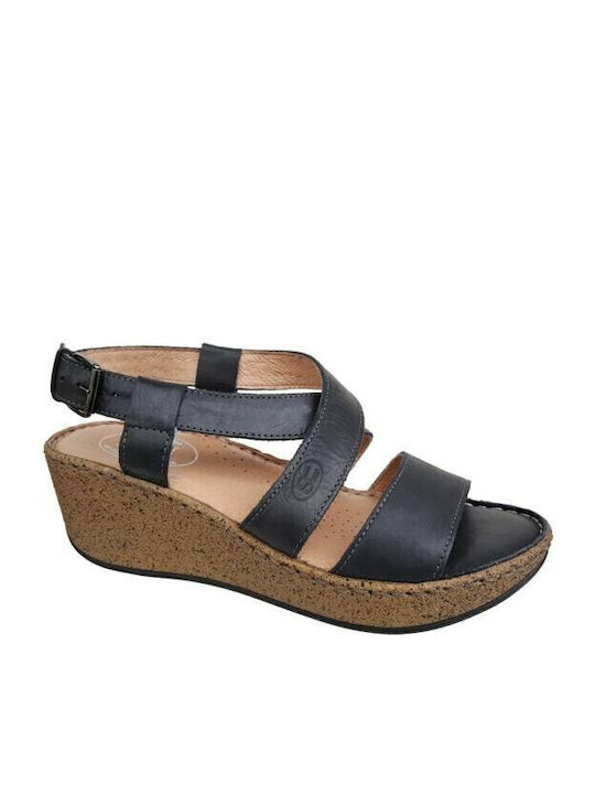A800-36 Anatomic Women's Leather Platform Shoes Black