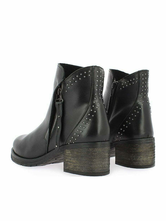 Alter Leder Stiefeletten Damen Schwarz