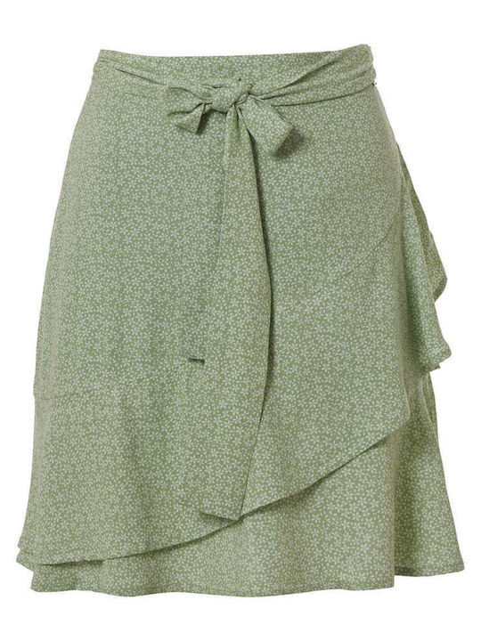 Mini Fustă Plic Floral Verde