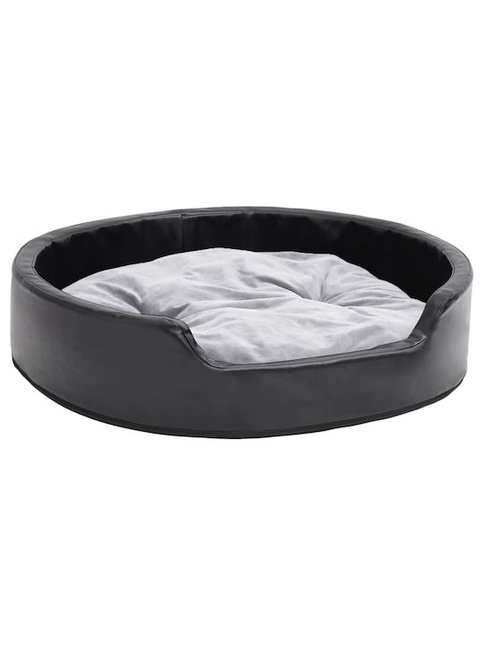 vidaXL Βελουτέ/Συνθετικό Δέρμα Sofa Dog Bed Black/Grey 79x70cm. 171254