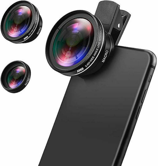 0.45X 49UV Phone Camera Lens Set Macro / Wide Angle