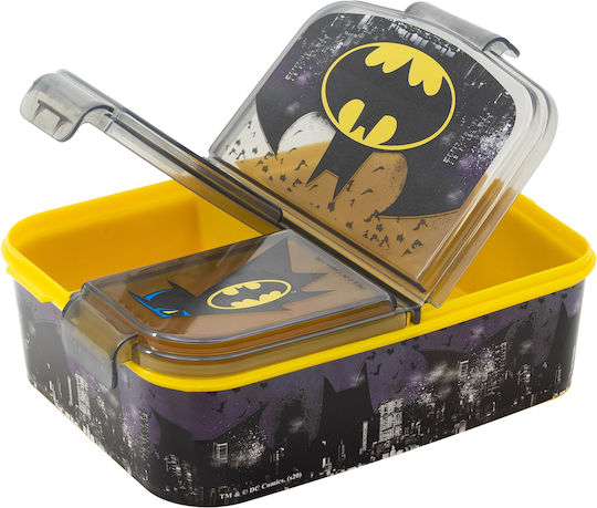 Stor Πλαστικό Παιδικό Δοχείο Φαγητού Batman Μαύρο 19.5 x 16.5 x 6.7εκ.