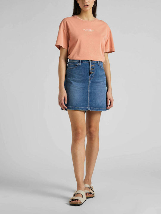 Fly A Line Denim Mini Rock Blau