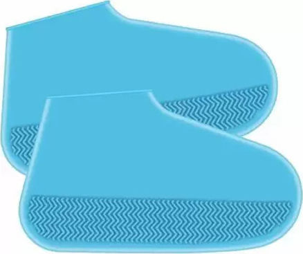 Waterproof Non-Slip Silicone Covers Large Light Blue Shoe Covers 2pcs