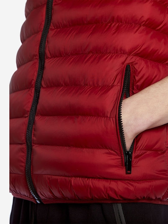Geacă Puffer Burgundy Fără Mâneci