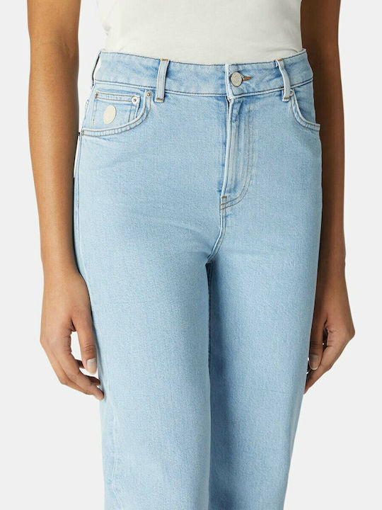 Γυναικείο Jean Παντελόνι Mid Rise σε Ίσια Γραμμή Baby Blue