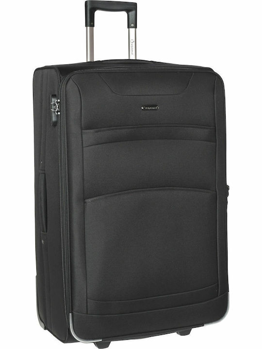 Diplomat Medium The London Collection Medium Fabric Black Suitcase With 2 Wheels Height 67cm