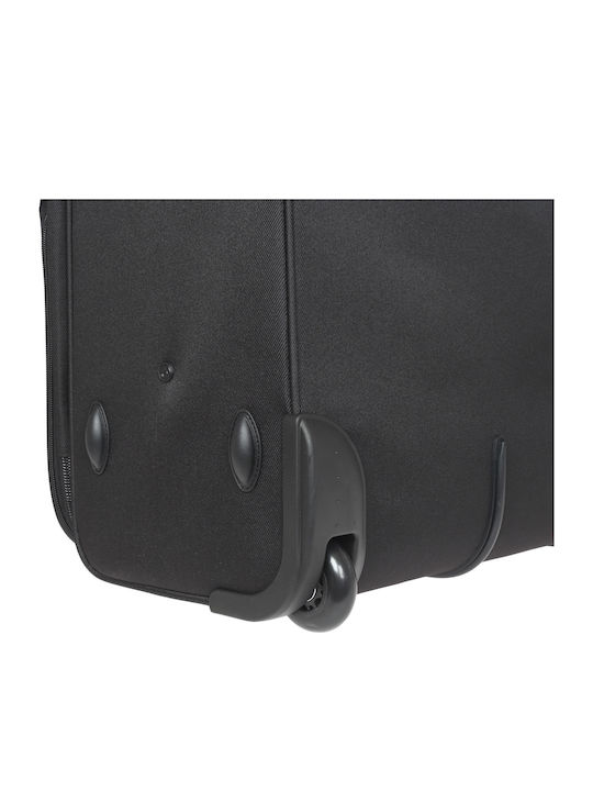 Diplomat Large The London Collection Large Fabric Black Suitcase With 2 Wheels Height 77cm