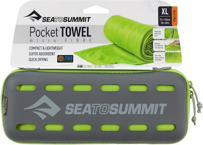 Sea to Summit Pocket XLarge Towel Body Microfiber Green 150x75cm.
