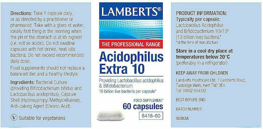 Lamberts Acidophilus Extra 10 Probiotics 60 caps
