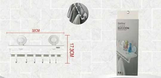 Bathlux 30136 Wall Mounted Bathroom Shelf Plastic 32x11.7x13.9cm White