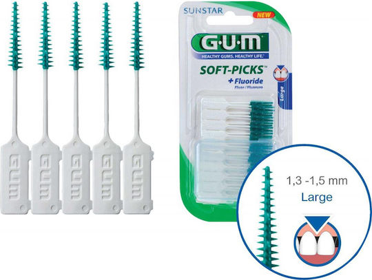 GUM Soft-Picks Fluoride Interdental Brushes Large Green 40pcs