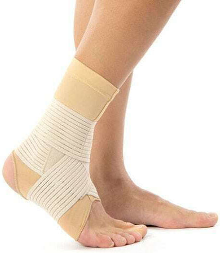 Anatomic Help 1601 Elastic Ankle Brace with Straps in Beige color