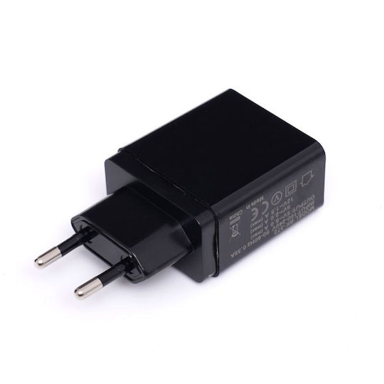 Kraft & Dele Charger Without Cable with 3 USB-A Ports Quick Charge 3.0 Blacks (KD-1236)