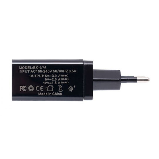 Kraft & Dele Φορτιστής Χωρίς Καλώδιο με 4 Θύρες USB-A Quick Charge 3.0 Μαύρος (KD-1237)