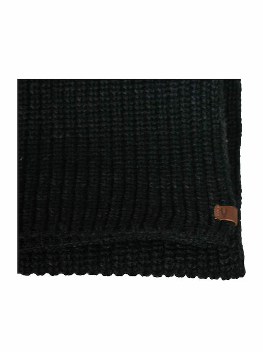 Set with Beanie Knitted in Black color