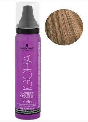 Schwarzkopf Igora Expert Mousse Temporary Dye 7-65 Medium Blond Chocolate Gold 100ml