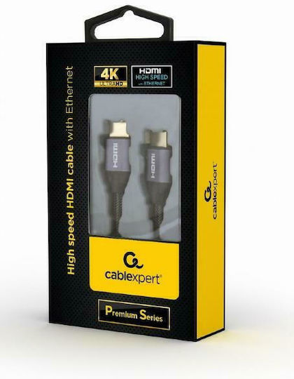 Cablexpert HDMI 1.4 High Speed 1080p 120Hz Braided Cable HDMI Male - HDMI Male 2m Black