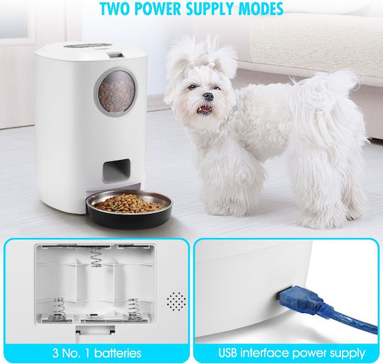 Pet Interest Pet Automatic Feeder made of ABS Plastic for Dog & Cat 4.5lt in White Color
