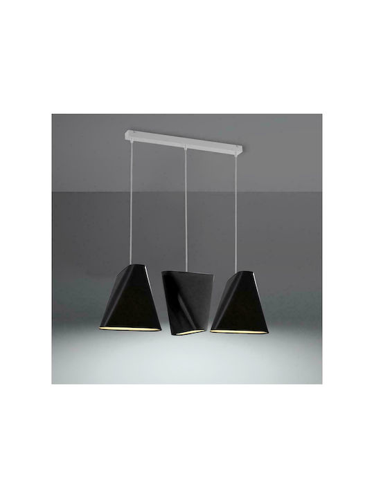 Sollux Blum 3 Pendant Light Three-Light for Socket E27 Black