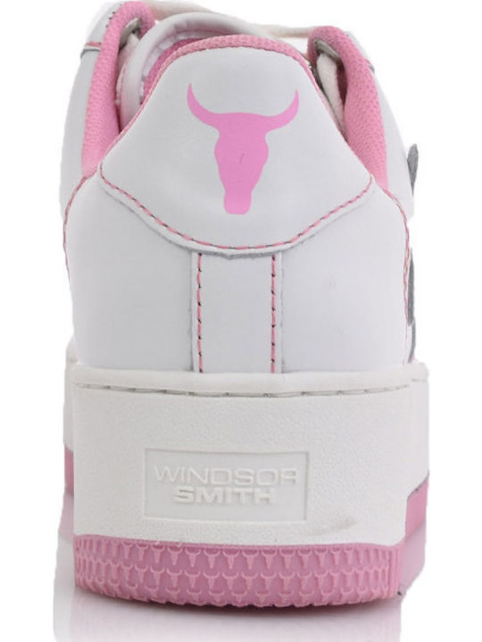 Rebound Damen Flatforms Sneakers White Pink