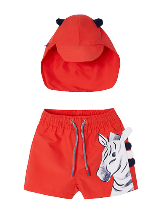 Mayoral Kinder Badebekleidung-Set mit Schirm Rot
