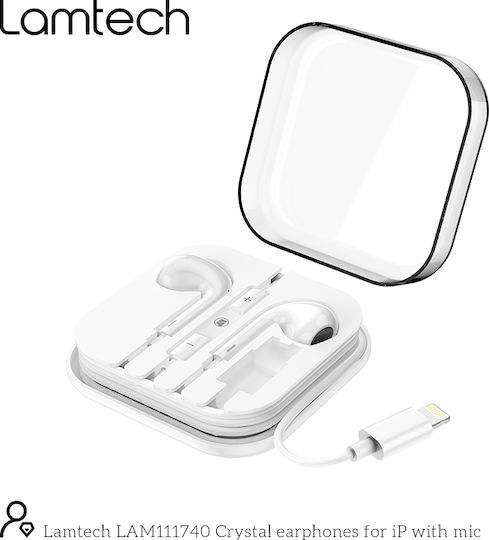 Lamtech LAM111740 Handsfree cu două căști cu mufă Lightning Alb