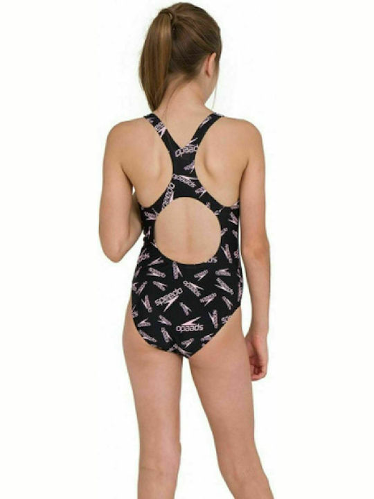 Speedo Printed Medalist Costum de baie pentru copii Întreg Negru