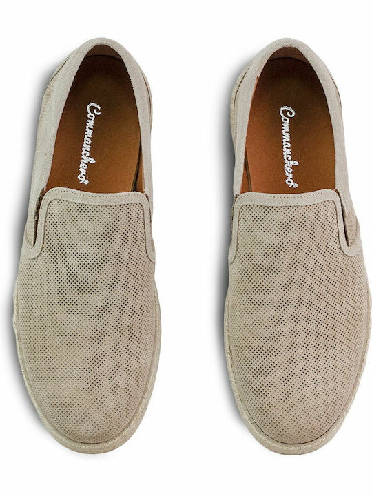 Leder Herren Espadrilles in Beige Farbe