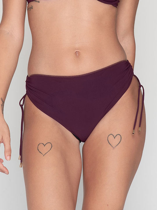Blue Sense Bikini Slip High Waist Aubergine