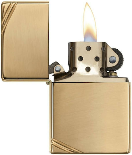 Zippo Vintage Brichetă Rezistentă La Vânt Cu Flacără High Polish Brass