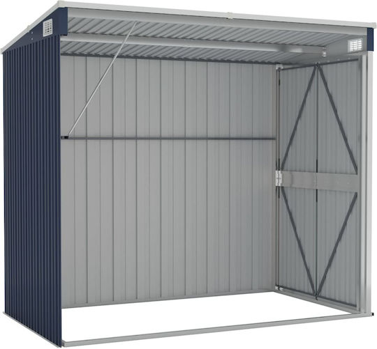 Metallic Garden Shed Galvanized Anthracite with Air Vents M1.18xW1.94xH1.78m