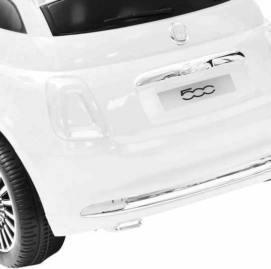 Fiat 500 Cu Un Loc Cu Telecomandă Licențiat 6 Volți Alb Pentru 3+ Ani