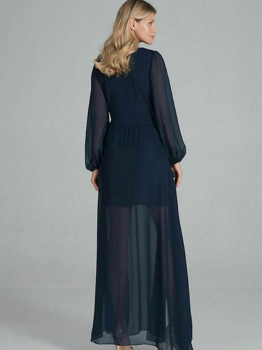 Figl Maxi Dress for Wedding / Baptism Navy Blue