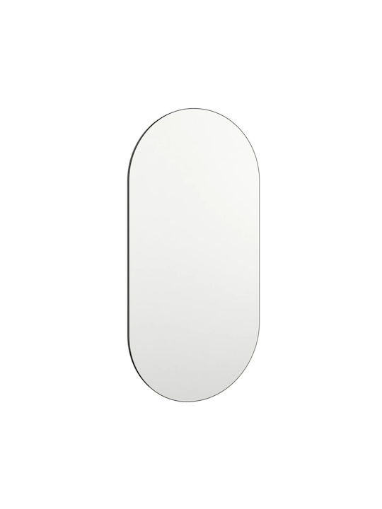 vidaXL Wall Mirror Oval with White Glass Frame 40x20cm 1pcs