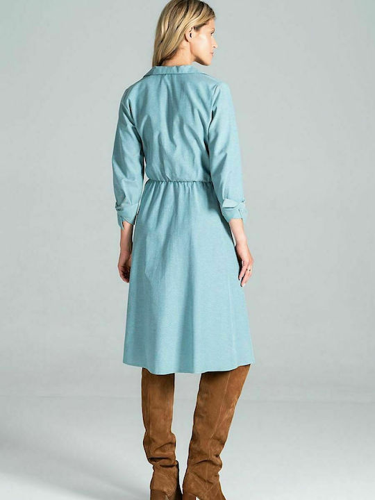 Figl Midi Shirt Dress Dress Light Blue