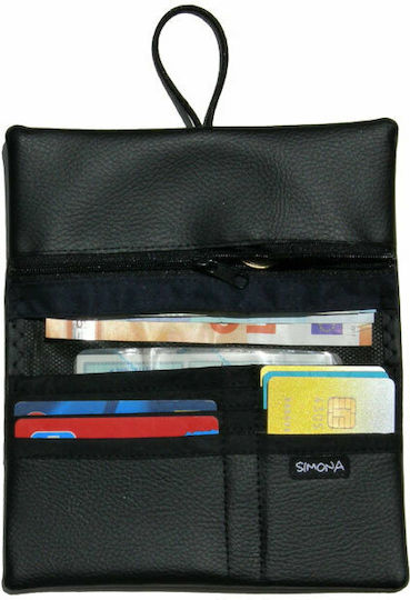 Simona Lederne Tabaktasche in Rot mit Schnur 16x10cm