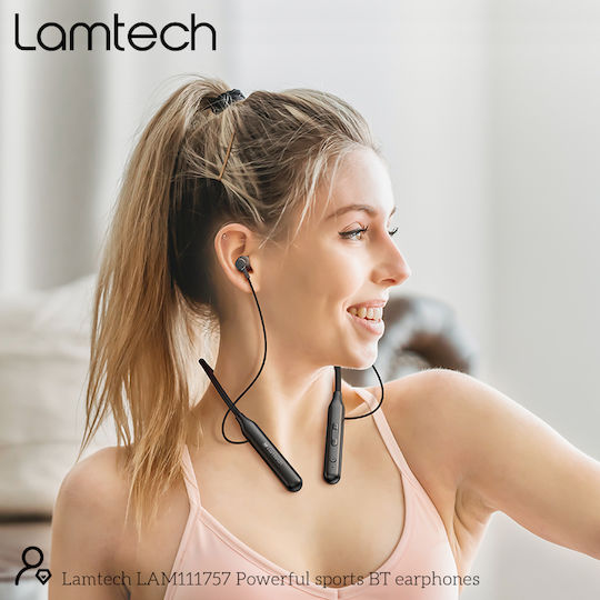 Lamtech LAM111757 In-ear Bluetooth Handsfree Ακουστικά με Αντοχή στον Ιδρώτα Μαύρα