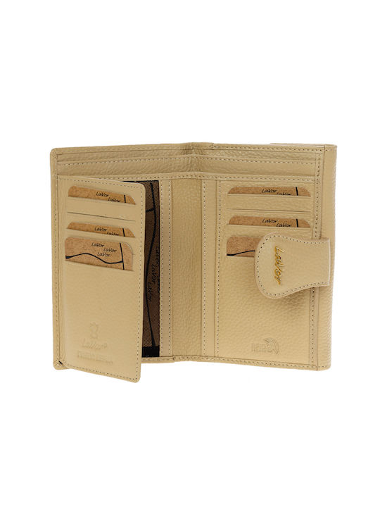 Lavor Large Leather Women's Wallet with RFID Beige