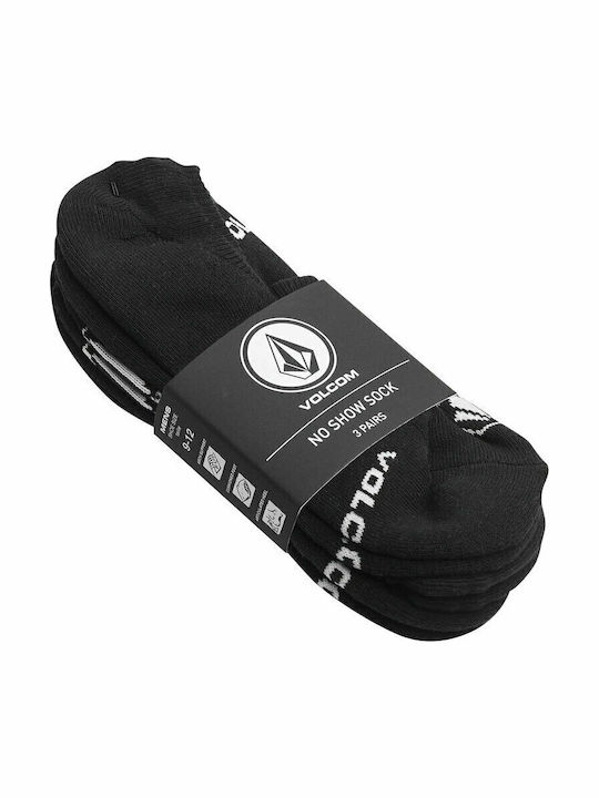 Volcom Stones Ανδρικές Μονόχρωμες Κάλτσες Μαύρες 3Pack